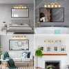 Gold 5 Light Vanity Light With Clear Glass Shade, Modern Iron Bathroom Wall Fixture For Bathroom & Dresser - No Bulbs Unavailable Platform- Temu