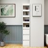 Modern Wooden Tall Bookshelf Bookcase For Living Room