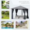 10'x10' Outdoor Patio Gazebo With Mesh Sidewalls And Privacy Curtains
