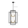 8 Lights Black & Gold Lantern Tiered Chandelier, Industrial Farmhouse Chandelier - No Bulbs Unavailable Platform- Temu