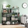 5-Tier Bookcase S-Shaped Wooden Storage Shelf