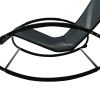 Outdoor Chaise Rocking Lounger With Headrest Pillow