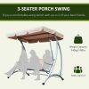 3-Person Outdoor Swing Chair Bench With Stand And Adjustable Canopy