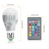 1Pc 9W LED Light Bulb E27 RGB Lamp Bulb 16 Colors Changable 24-key IR Remote Control For Decor Mood Lighting