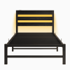 Twin Size Heavy Duty Platform Bed Frame With Headboard, USB Charging Station, LED Light