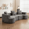 Soft Corduroy Sofa With 3 Pillows