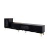 Wood Extendable TV Stand Rectangle Entertainment Center