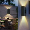 2-Pack Outdoor Wall Sconce, Modern Up And Down Weatherproof Wall Light, Black Aluminum Exterior Wall Mount Light Fixture, Ideal For Porch, Patio,