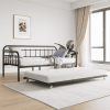 Black Twin Size Metal Daybed Frame With Trundle