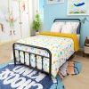 Metal Victorian Style Headboard Footboard Platform Twin Bed Frame