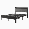Storage Headboard With Charging Station Queen Size Bed Frame