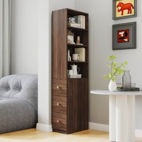 Modern Wooden Tall Bookshelf Bookcase (Option: Walnut)