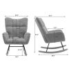 Soft Teddy Velvet Fabric Rocking Chair for Nursery