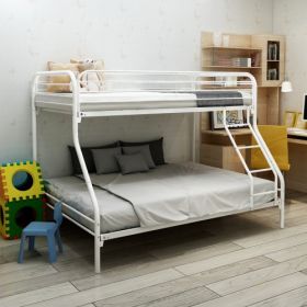 Twin-Over-Full Metal Bunk Bed (Color: White)