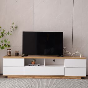 Modern TV stand for TVs up to 80'' , Media Console with Multi-Functional Storage, Entertainment Center with Door Rebound Device (Color: as Pic)