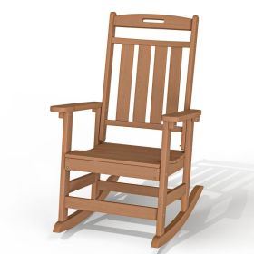 HDPE Plastic Outdoor Rocking Chair (Option: Teak-1pack)