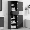 Freestanding Storage Cabinet With Drawer And Adjustable Shelf
