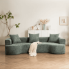 Soft Corduroy Sofa With 3 Pillows