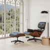 Black cowhide leather reclining chair