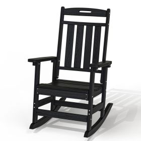 HDPE Plastic Outdoor Rocking Chair (Option: Black-1pack)