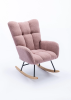 Soft Teddy Velvet Fabric Rocking Chair for Nursery