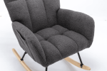 Soft Teddy Velvet Fabric Rocking Chair for Nursery