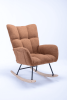 Soft Teddy Velvet Fabric Rocking Chair for Nursery