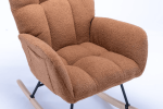 Soft Teddy Velvet Fabric Rocking Chair for Nursery