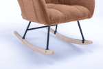 Soft Teddy Velvet Fabric Rocking Chair for Nursery
