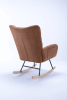Soft Teddy Velvet Fabric Rocking Chair for Nursery